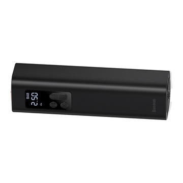 Mini kompresor samochodowy sprężarka Baseus Air Pump pompka do kół lampka LED Czarny