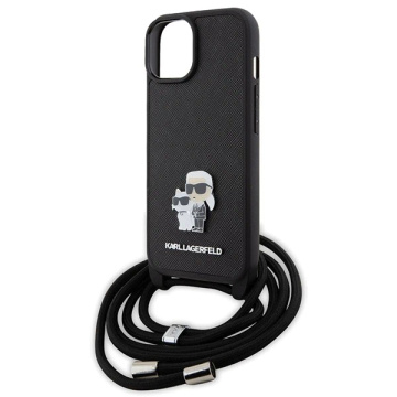 Etui Karl Lagerfeld KLHCP15SSAKCPSK für iPhone 15 6,1" Hardcase Czarny/Black Crossbody Saffiano Metal Pin Karl