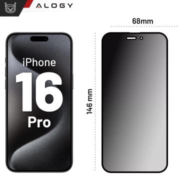 Szkło hartowane Prywatyzujące do Apple iPhone 16 Pro matowa ochrona na ekran Alogy Privacy Glass