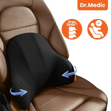  Poduszka do Samochodu pod Plecy Lędźwie DR.MEDIC ErgoDrive™ Ergonomiczna poduszka lędźwiowa na fotel krzesło do biura gaming auta dla kierowcy pasażera