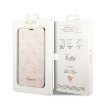 Guess GUBKP14SHG4SHP Hülle für Apple iPhone 14 6.1" Pink/Pink Book 4G Vintage Gold Logo