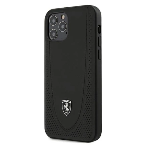 Etui na telefon Ferrari iPhone 12/12 Pro 6,1" czarny/black hardcase Off Track Perforated