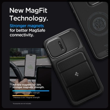 Hülle Spigen Optics Armor Mag Mag Safe für Apple iPhone 15 Pro Schwarz