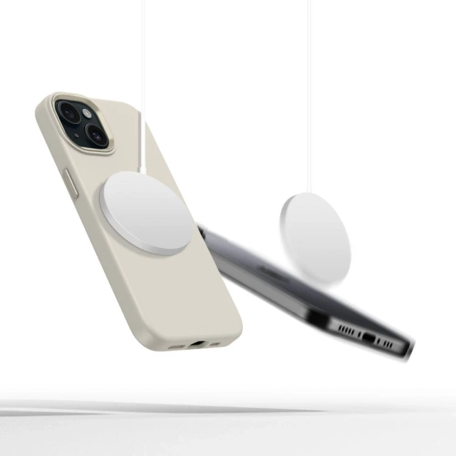 Etui do iPhone 15 Tech-Protect Silicone Pure MagSafe Latte