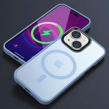 Handyschutzhülle MagMat Case for MagSafe für Apple iPhone 14 Matte Sierra Blue Glass