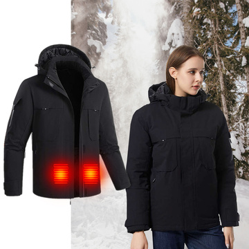 Beheizte beheizbare Elektrojacke Unisex Größe XL Winterkapuze HJ2 Mozos schwarz