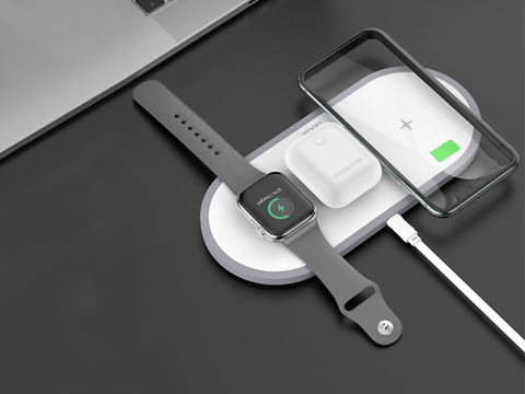 3in1 HOCO CW24 3IN1 Induktionsladegerät für iPhone / AirPods / Watch White