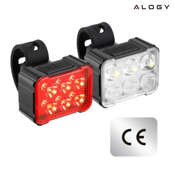 Lampka rowerowa LED Alogy SafeRide™ Lights Latarka na rower wodoodporne światło światełko na przód i tył przednia tylna 2 sztuki