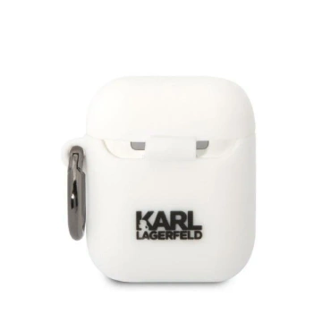 Etui ochronne na słuchawki Karl Lagerfeld KLA2RUNCHH do Apple AirPods 1/2 cover biały/white Silicone Choupette Head 3D
