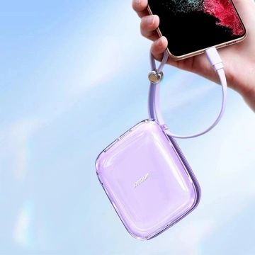 Powerbank Joyroom JR-L005 10000mAh Lightning USB-A Fioletowy z kablem