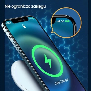 USAMS Induktionsladegerät US-CD160 magnetisch W2 15W Aluminium iPhone 12 Serie Silber/Silber CD160DZ01