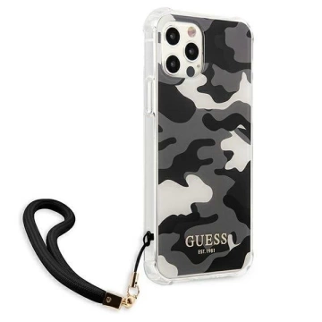 Guess GUHCP12MKSARBK iPhone 12/12 Pro 6,1" Czarny/Black Hardcase Camo Collection