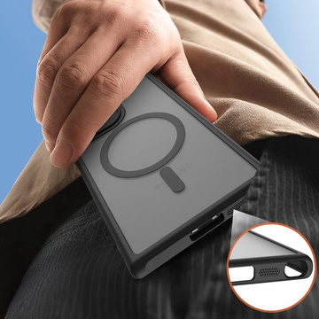 Etui do Samsung Galaxy S23 Ultra obudowa do MagSafe Case matowe Alogy Ring Mag Clear do ładowarek Qi Czarne