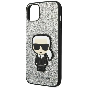 Etui ochronne na telefon Karl Lagerfeld KLHCP14MGFKPG do Apple iPhone 14 Plus 6,7" hardcase srebrny/silver Glitter Flakes Ikonik