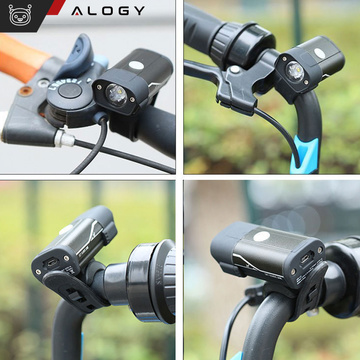 Lampka rowerowa przód + tył LED przednia tylna światło roweru oświetlenie wodoodporna IPX4 USB światełko na rower zestaw lampek Alogy