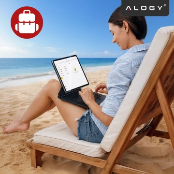 Etui z Klawiaturą do do Apple iPad Pro 11" 2021/2020 iPad Air 10.9" 2022/2020 iPad Air 11" 2024/2025 , Touchpad i Podświetlenie LED, Magnetyczne Mocowanie, Alogy MagnetKeyboard™ Case – Czarne