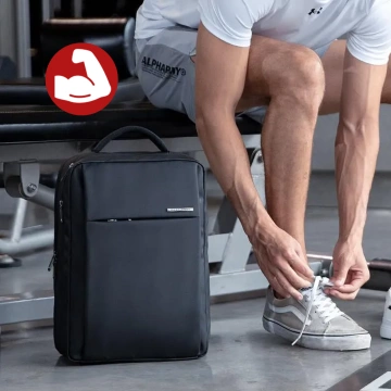 Mark Ryden 15,6" Laptop-Rucksack, Handgepäck, kostenlos, wasserdicht, für Business und Reisen, verstärkt, YKK-Reißverschluss, Oxford-Gewebe, 40 × 30 × 10 cm – Schwarz