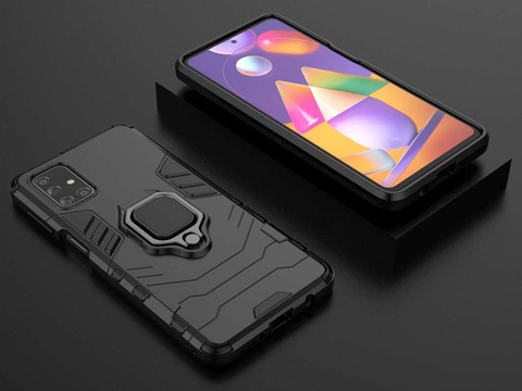 Alogy Stand Ring Armor Case für Samsung Galaxy M31s Schwarz