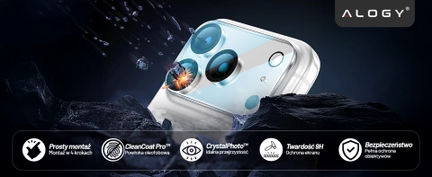 Szkło Ochronne na Obiektyw Aparatu do Apple iPhone 17 Pro Max, Wzmocnione i Odporne na Zarysowania, Precyzyjnie Dopasowane, Alogy Lens Protector Pro+™ – Przezroczyste