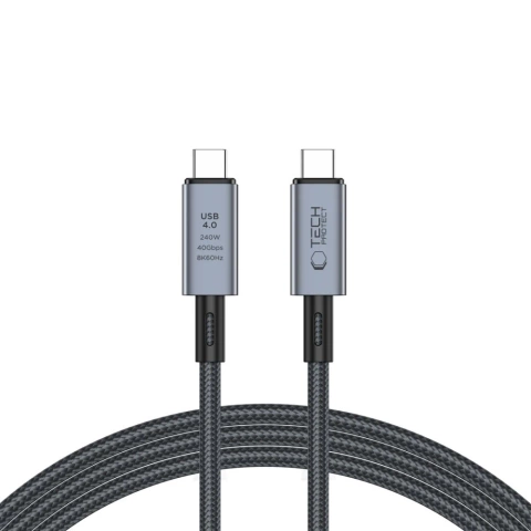 UltraBoost Max USB 4.0 8k 40 Gbit/s Typ-C-Kabel PD240W 200 cm Grau