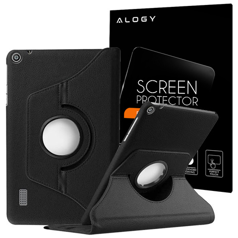 Etui obrotowe 360 Huawei MediaPad T3 7.0 Czarne + Szkło