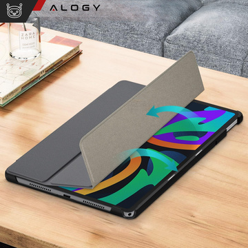 Etui do Lenovo Tab K11 / K11E 11” M11 10.95" TB330FU / TB330XU / TB331FC Book Case Cover z klapką obudowa futerał pokrowiec Alogy Szare + Szkło + Rysik