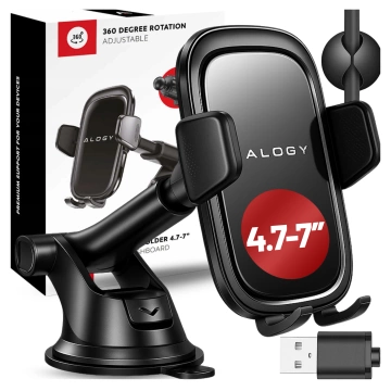 Uchwyt do Samochodu na Telefon Szybę Deskę Kokpit Kratkę samochodowy Holder mocny + Organizer na kabel