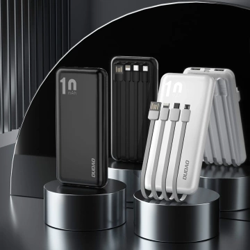 Dudao K6Pro Universal 10000mAh Powerbank mit USB-Kabel, USB Typ C, Lightning Black (K6Pro-black)