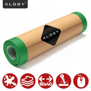 Schreibtischunterlage 80 × 40 cm – rutschfeste Schutzmatte aus elegantem PU-Ökoleder, für Maus und Tastatur, stilvoll und langlebig – Alogy WorkMat™ Grün