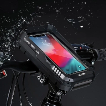 Wildman FK4 Fahrrad-Lenkertasche, wasserdicht, Handytasche, Schwarz