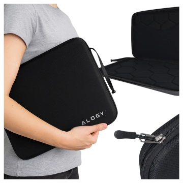 Laptop-Hülle, MacBook Air Pro 13,3 Zoll Alogy Hartschaum-Tasche, Schutzhülle für 13–14 Zoll Laptops, Schwarz