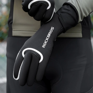Rękawiczki rowerowe Rockbros Wodoodporne L/XL Czarne