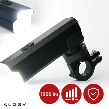 Lampka rowerowa Alogy przód LED przednia światło roweru bardzo mocna 1200lm 4000mah oświetlenie wodoodporna światełko na rower czarna