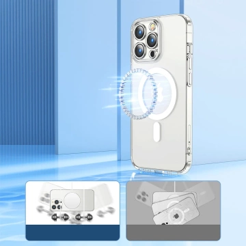 Joyroom 14D Magnetic Case Magnetische Hülle für iPhone 14 Plus kompatibel mit MagSafe transparent (JR-14D7)