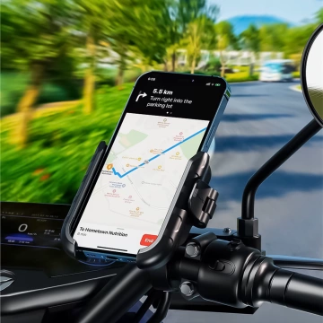 Uchwyt Motocyklowy Rowerowy na kierownicę KEWIG BKW-2-H na telefon z systemem przeciwwstrząsowym na motor quada skuter Czarny