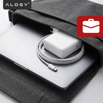 Ładowarka zasilacz do Apple MacBook – szybkie ładowanie Power Delivery PD 61W, kabel USB-C do USB-C 2 m, uniwersalna i bezpieczna – Alogy PowerLink™ Biały