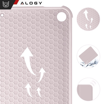 Etui do Apple iPad 10.2" 9/8/7 Gen (2021/2020/2019), Ochronne Smart Case z Klapką i Podstawką, Odporne TPU, Wzmocnione Narożniki, Alogy BookGuard™ – Rożowe