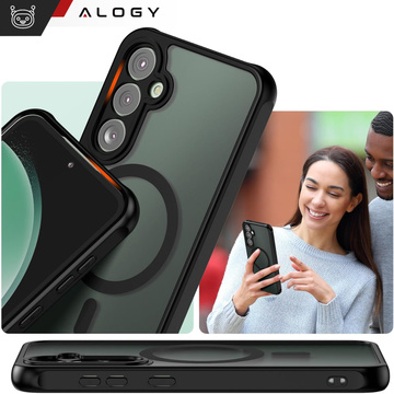 Etui do Samsung Galaxy S23 FE obudowa Mag Safe Case pokrowiec plecki na telefon MagMat matowe czarne + Szkło