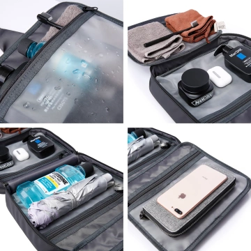 Bange wasserdichter Rucksack für 15,6-Zoll-Laptop, Stadtreisender, 45 x 30 x 16 cm, für Arbeit, Flugzeug, Herren, Damen, mit USB-Anschluss Schwarz