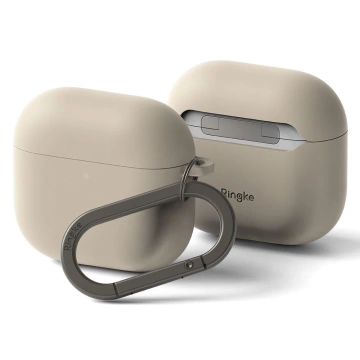 Etui do Apple AirPods 4 Ringke Silicone Stone + Karabińczyk