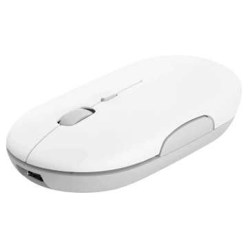 Alogy kabellose Maus, kleine ergonomische Maus für Laptop-PC, Bluetooth 2,4 GHz, leise, weiß