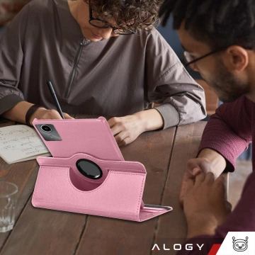 Etui 360 do Lenovo Tab K11 / K11E 11” M11 10.95" TB330FU / TB330XU / TB331FC obrotowe pokrowiec obudowa z klapką na tablet Case Alogy Różowe