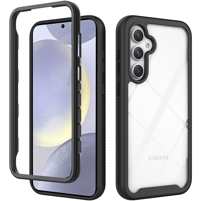 Schutzhülle für Samsung Galaxy S24, gepanzerte Abdeckung, Hydrogel-Displayschutzfolie, 360 ​​Defense Pro Alogy, Schwarz