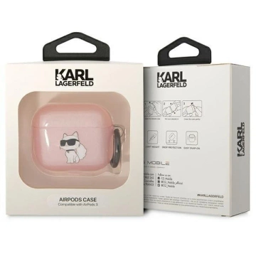 Etui ochronne na słuchawki Karl Lagerfeld do Airpods 3 cover różowy/pink Ikonik Choupette