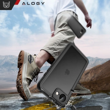 Etui Wodoodporne do Apple iPhone 16e Alogy HydroArmor™ IP68 Case z przezroczystym tyłem Pancerna obudowa 360