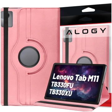 360 Hülle für Lenovo Tab M11 10,95" TB330FU / TB330XU / TB331FC Drehbare Abdeckung Tablet Flip Cover Case Alogy Pink
