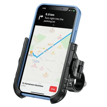 Uchwyt Motocyklowy Rowerowy na kierownicę KEWIG BKW-2-H na telefon z systemem przeciwwstrząsowym na motor quada skuter Czarny