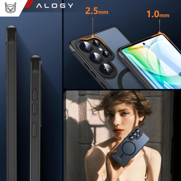 Etui do Samsung Galaxy S25 Ultra obudowa ochronna na telefon Alogy Matte HybridMag™️ Case do MagSafe Matowe Czarne