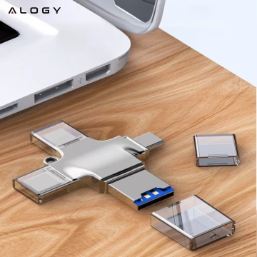 Czytnik kart SD Alogy SmartRead Pro 4w1 adapter USB3.0 do TF / Lightning / USB-C / micro USB