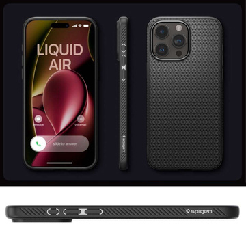 Etui do iPhone 15 Pro Max Spigen Liquid Air Case obudowa plecki ochronne Matte Black + Szkło